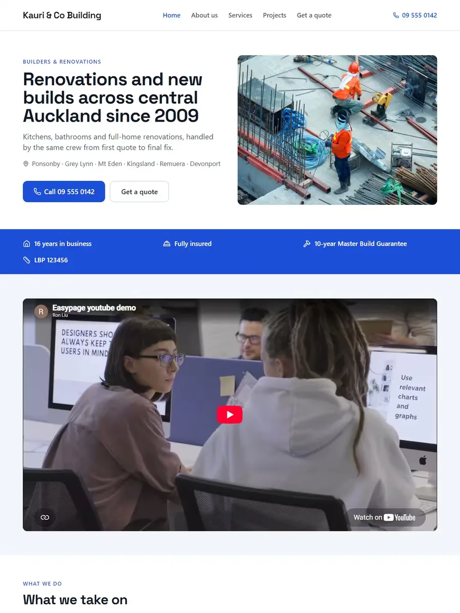 Blueprint website design