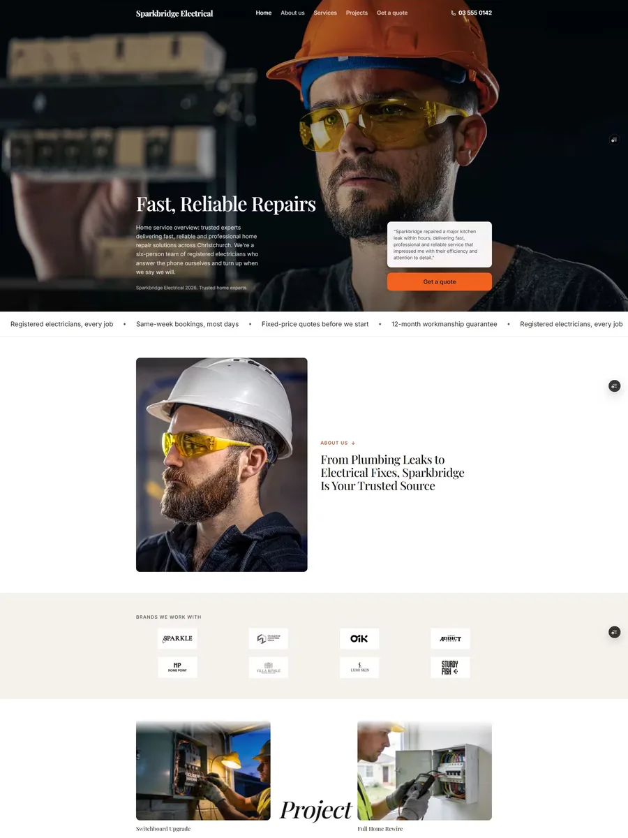 Forge template, home page preview