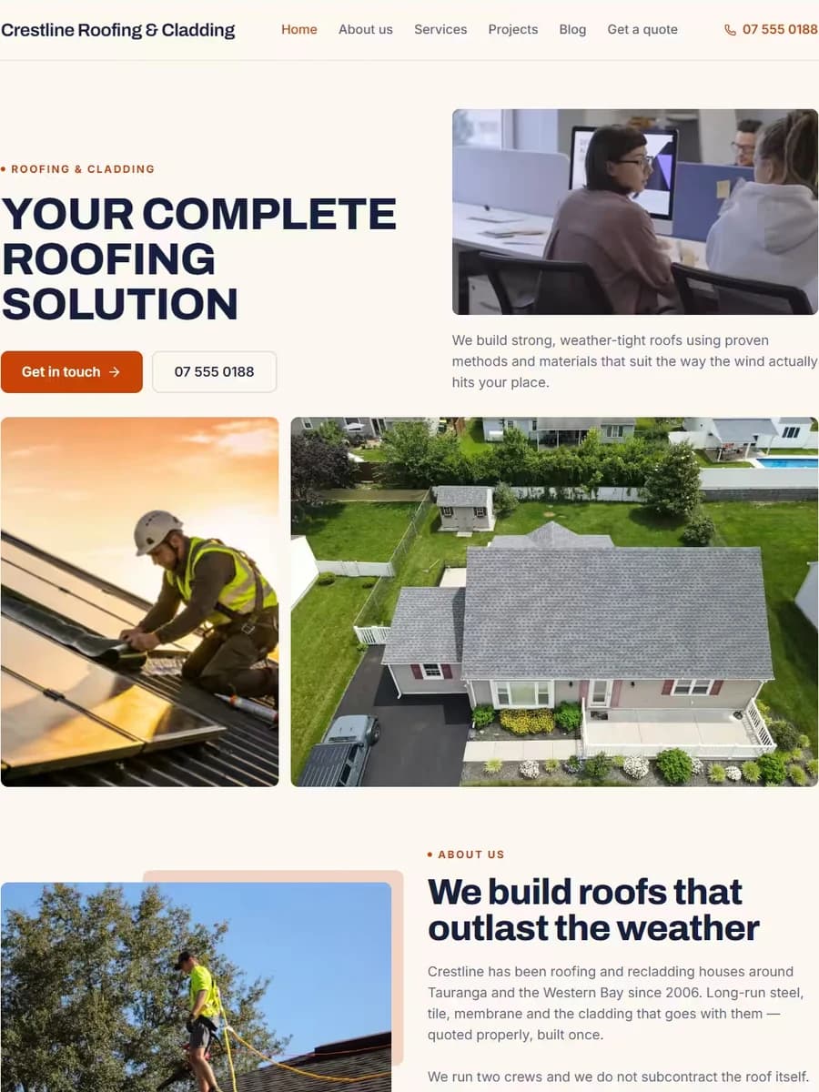 Gable template, home page preview