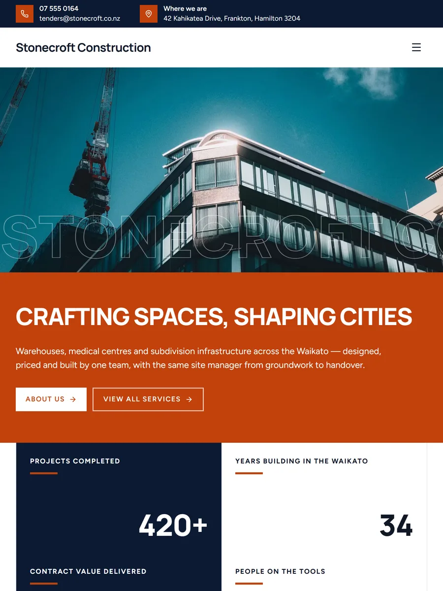 Girder template, home page preview