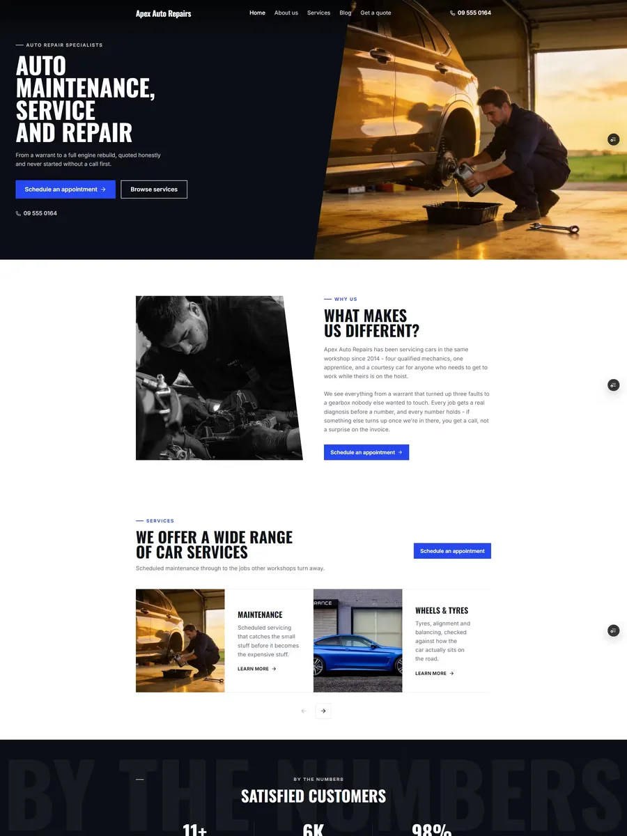 Ignition template, home page preview