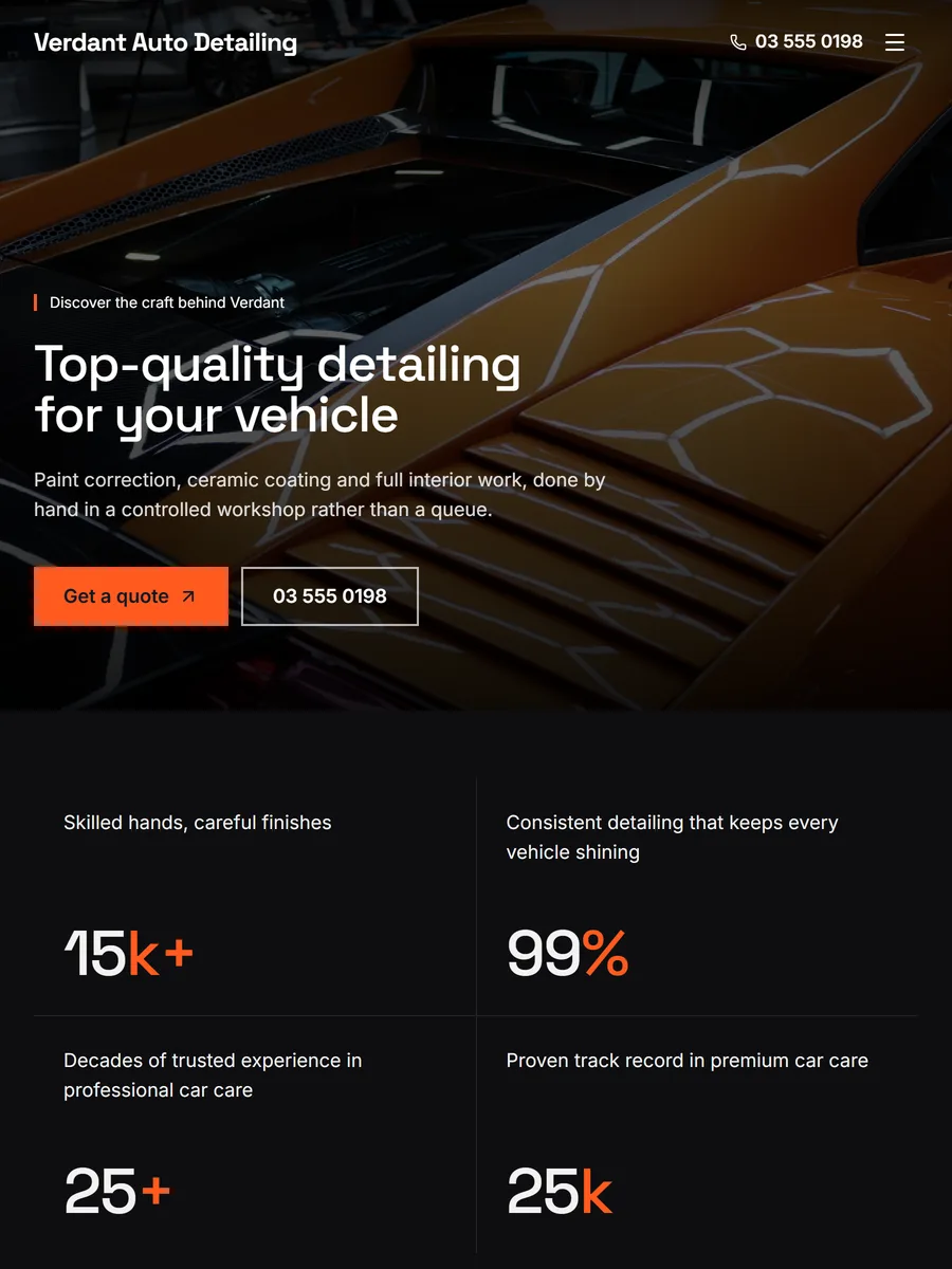 Lacquer template, home page preview