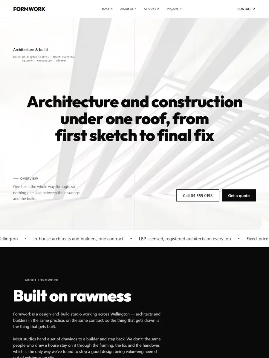 Monolith template, home page preview