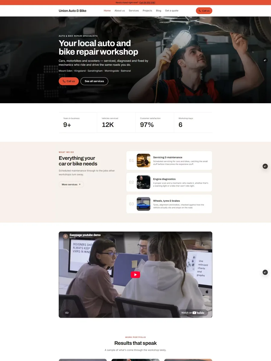 Overdrive template, home page preview