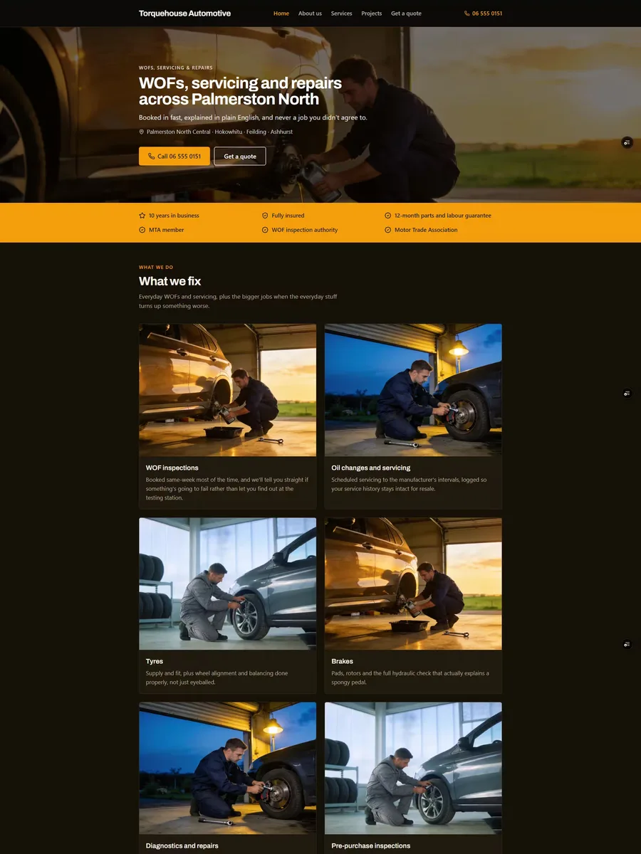Torque website design